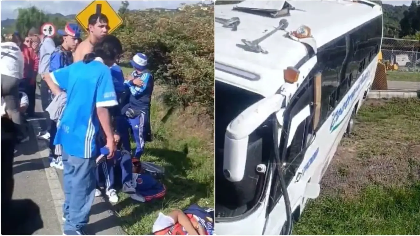 bus accidentado con hinchas de millonarios