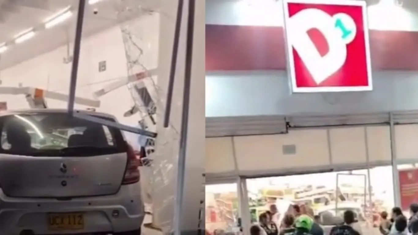 Carro se mete en un D1 en Dosquebradas 