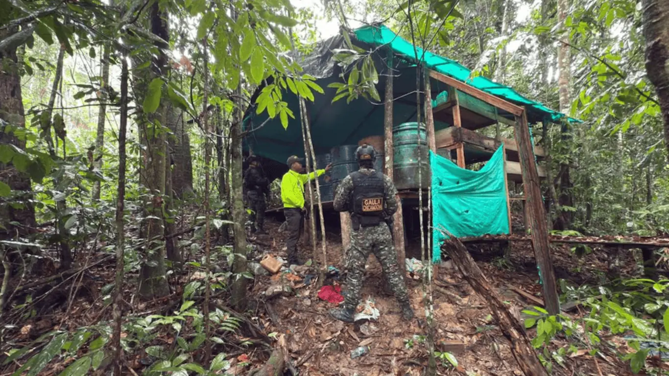 Laboratorio del Clan del Golfo para el procesamiento de cocaína en Betulia, Santander - crédito @Ejercito_Div2 / X