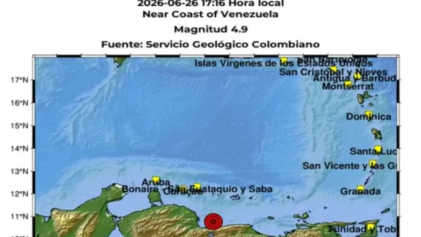 sismo de 4.9 en Venezuela