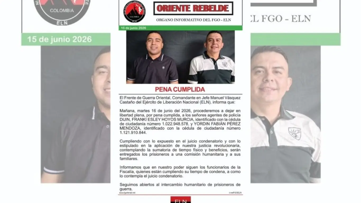 eln liberará agentes de la sijín
