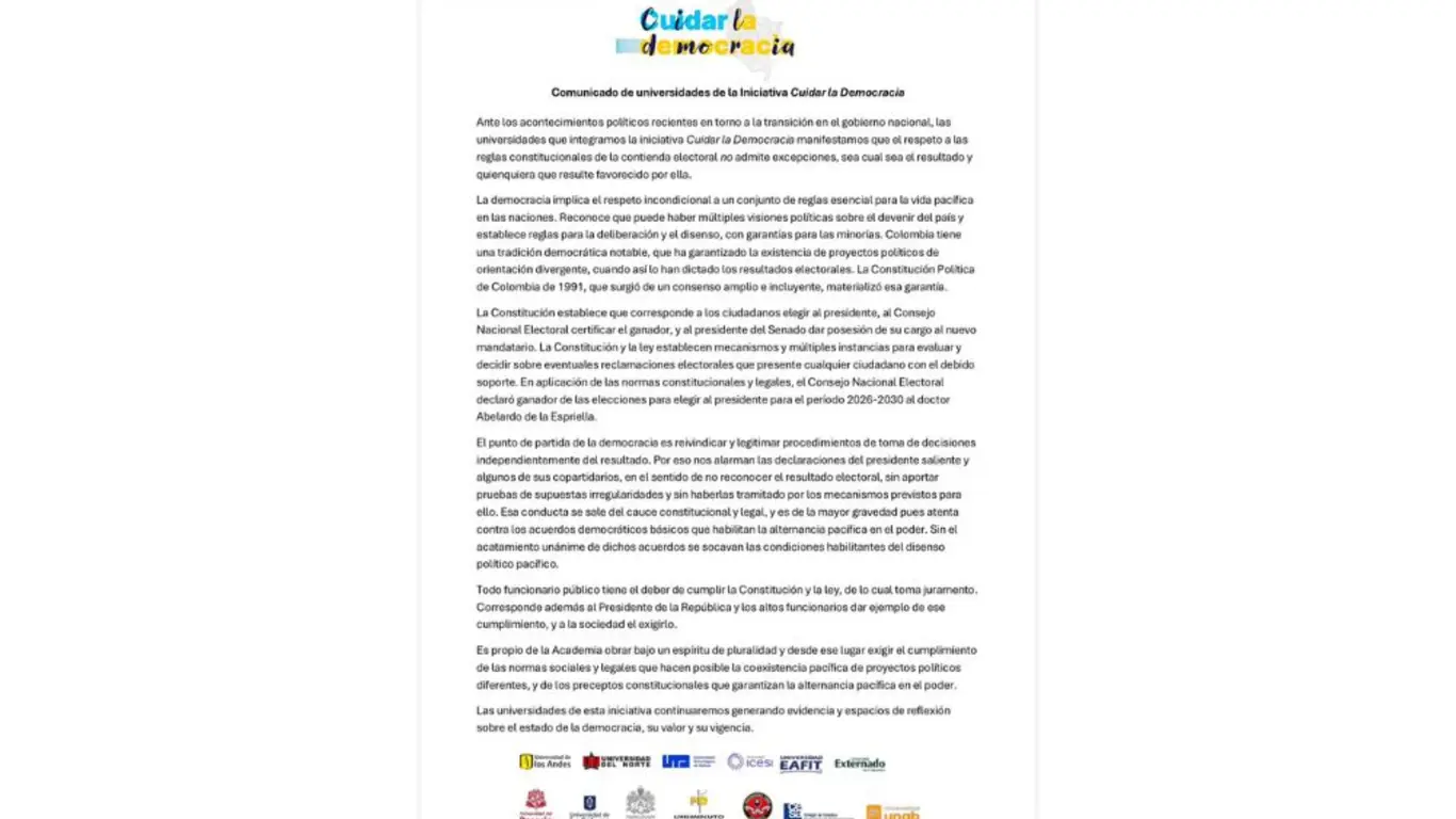 Universidades piden respetar los resultados electorales