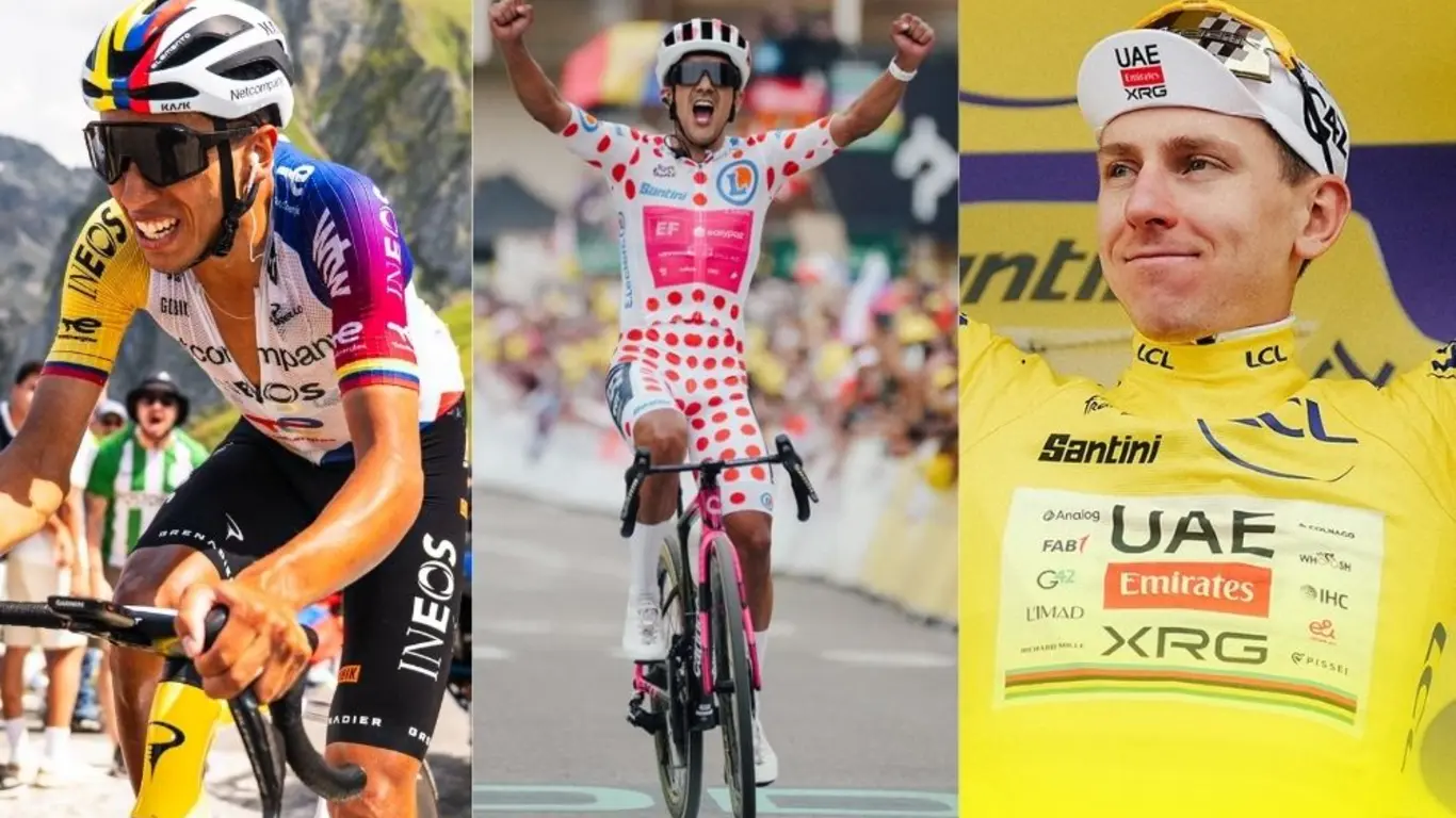 Egan Bernal, Richard Carapaz y Tadej Pogačar