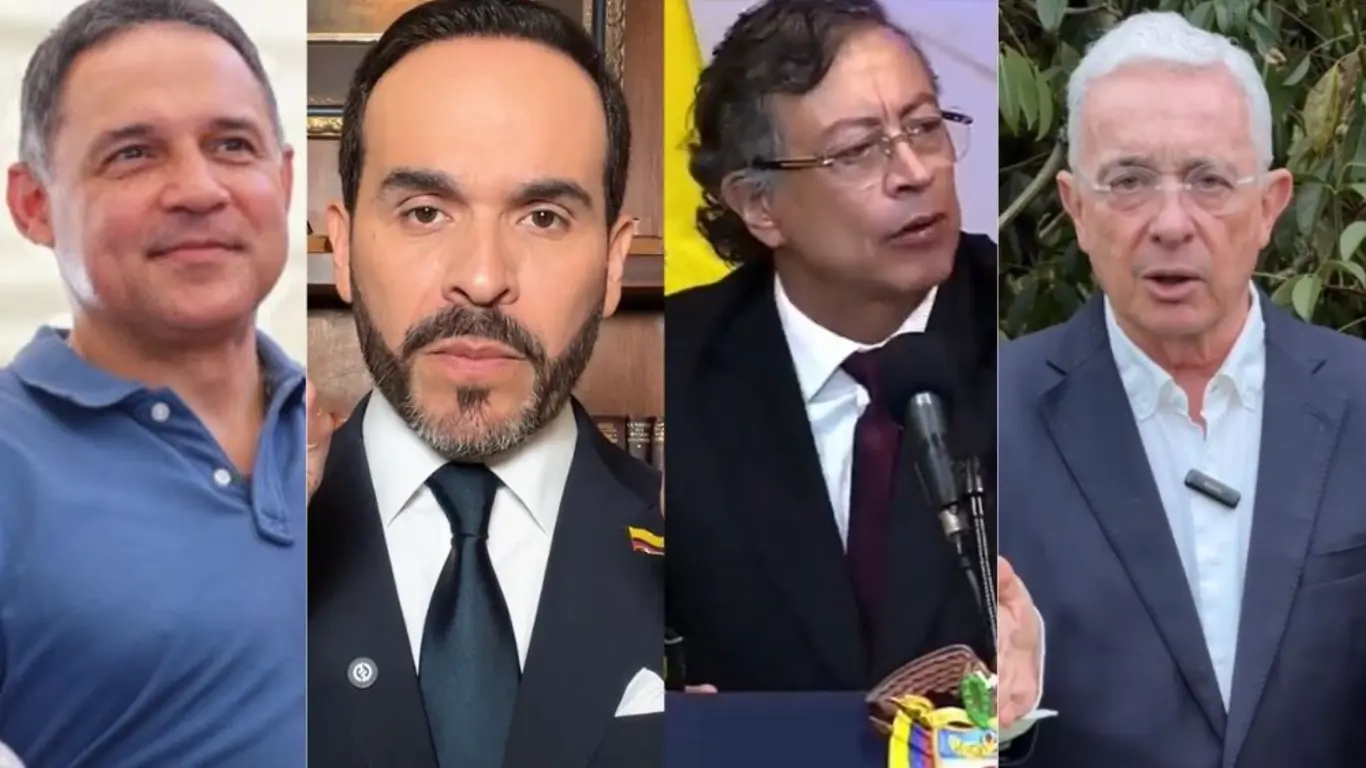 Honorio Henríquez, Abelardo de la Espriella, Gustavo Petro y Álvaro Uribe
