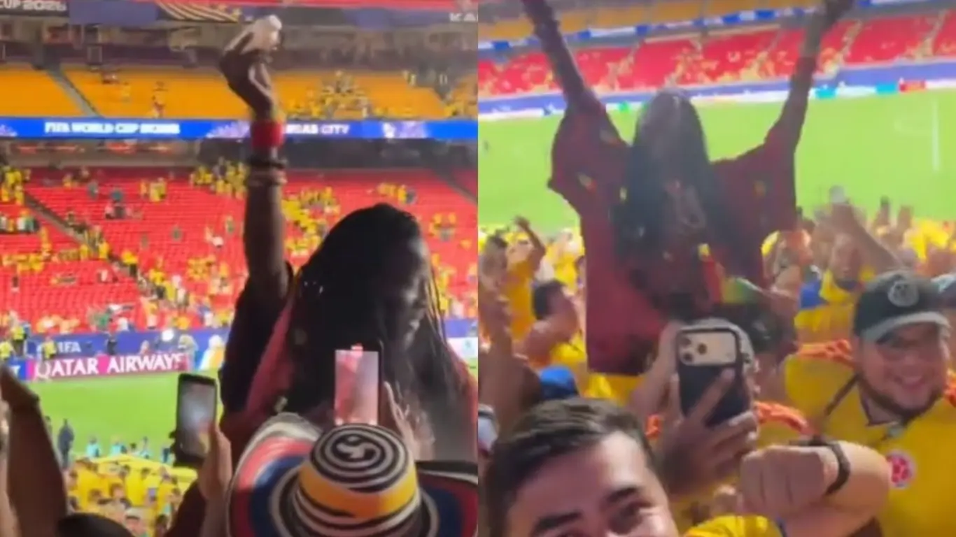 Chamán de Ghana terminó celebrando con hinchas colombianos