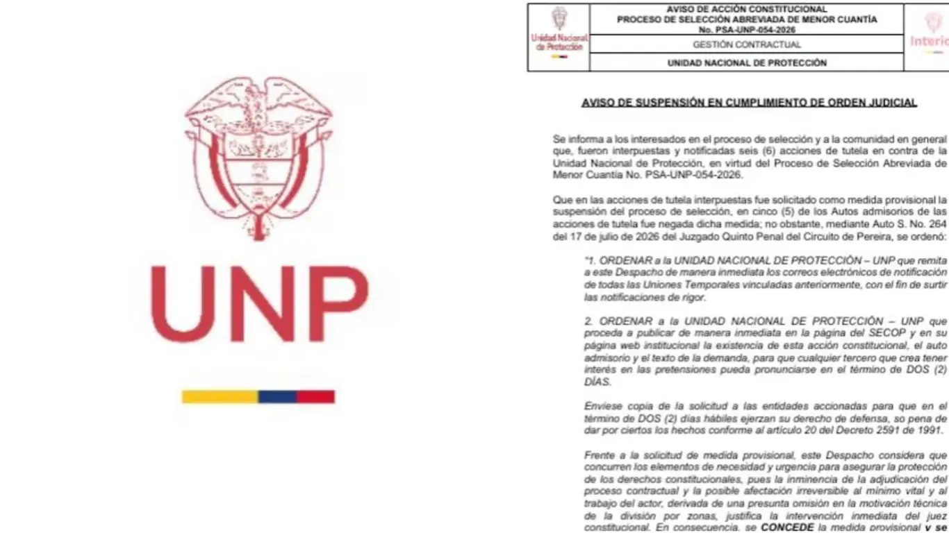 Juez suspende contrato de escoltas de la UNP, denunciado por Abelardo De La Espriella.