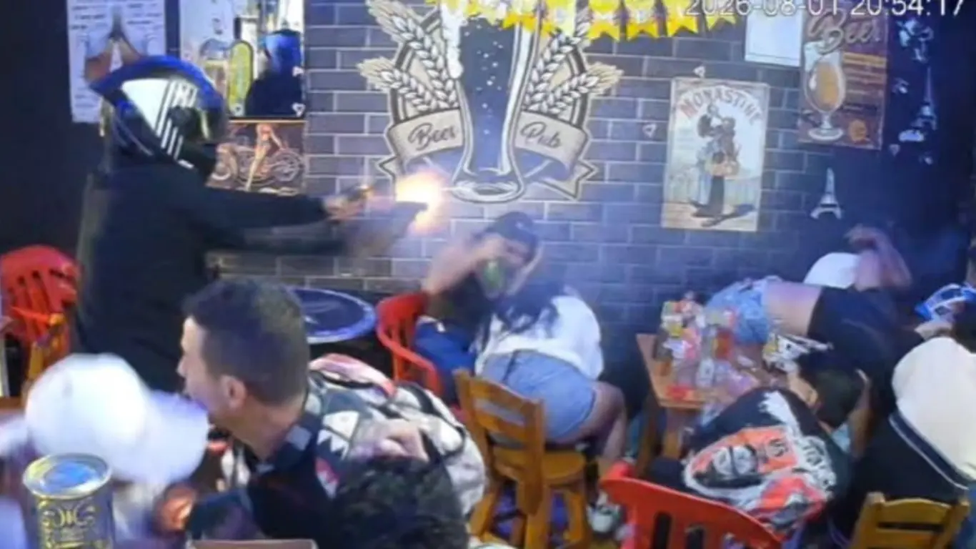 Sicario disparó con dos armas en bar de Fusagasugá