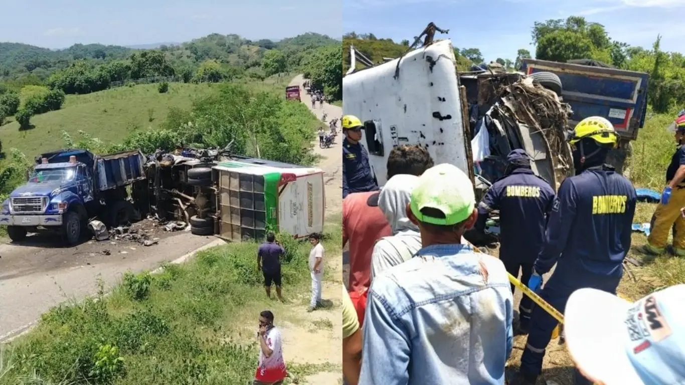 Accidente de bus escolar en zona rural de Morroa, Sucre