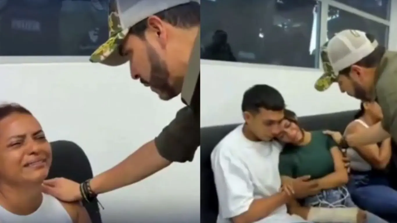 Presidente Abelardo de la Espriella acompañando a familia de patrullera fallecida