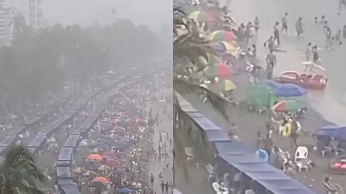 Fuertes lluvias en las playas de Santa Marta