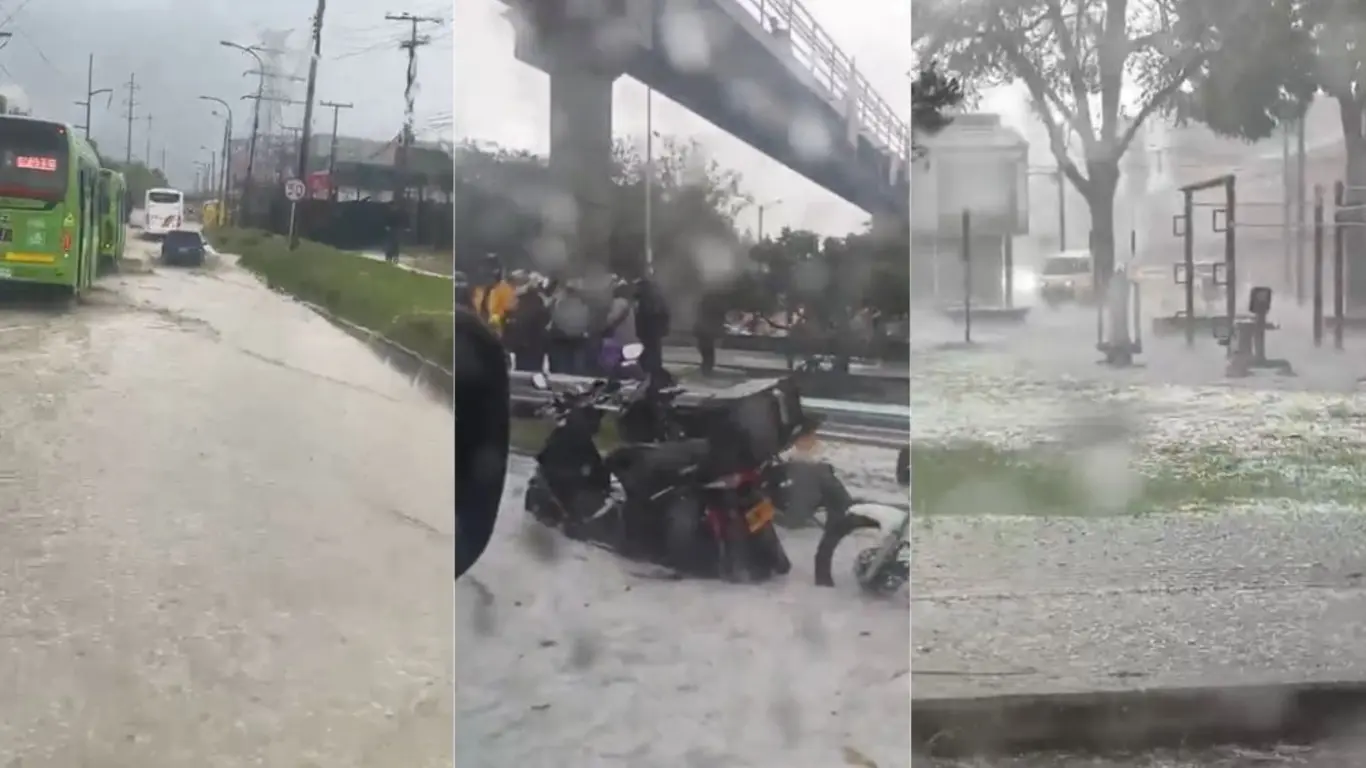 Fuertes lluvias y granizada en Bogotá