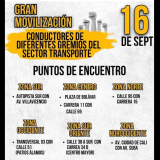 Movilización de conductores en la capital colombiana
