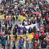 Paro de maestros en la capital colombiana