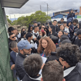 La ministra Yesenia Olaya en el Colegio Sierra Morena en Ciudad Bolívar