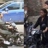 María Camila Potosí con motociclista