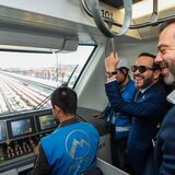 Presidente Abelardo de la Espriella y alcalde Carlos Fernando Galán en el Metro de Bogotá