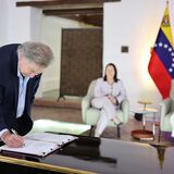 Jaime Gilinski y Delcy Rodríguez sobre GeoPark en Venezuela