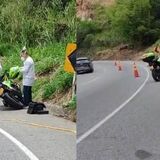Autoridades inspeccionando en la vía Girón