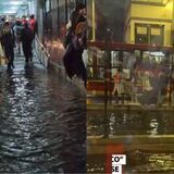 Estación Flores de TransMilenio se inundó tras intensas lluvias en Bogotá